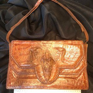 One of a kind Unique Real Alligator Hand Bag
